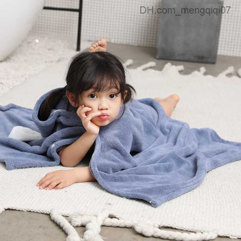 Towels Robes Baby shower cap towel Wearing coral velvet cartoon soft liposuction baby quick drying swimsuit bath towel Z230819