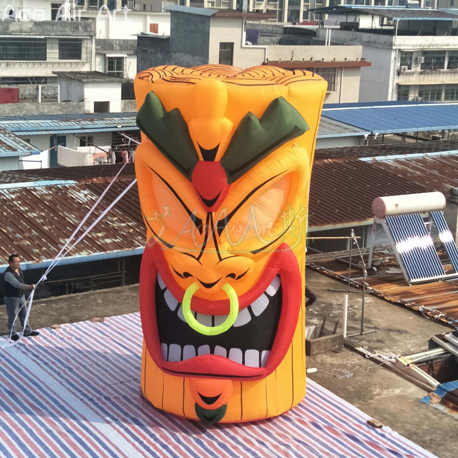 Multi-Style Inflatable Tiki Stump Tiki Statue Model 3D Face with Free Air Blower for Party Decoration or Carnival