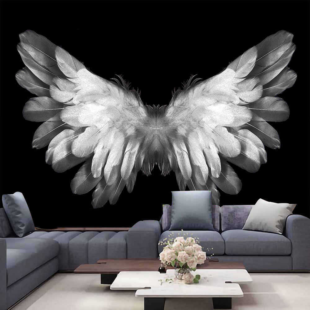 Tapestries Large Angel Wings Tapestry Hippie Psychedelic Feather Occult Background Art Wall Hanging Carpet Home Decoration Table Cloth R230817