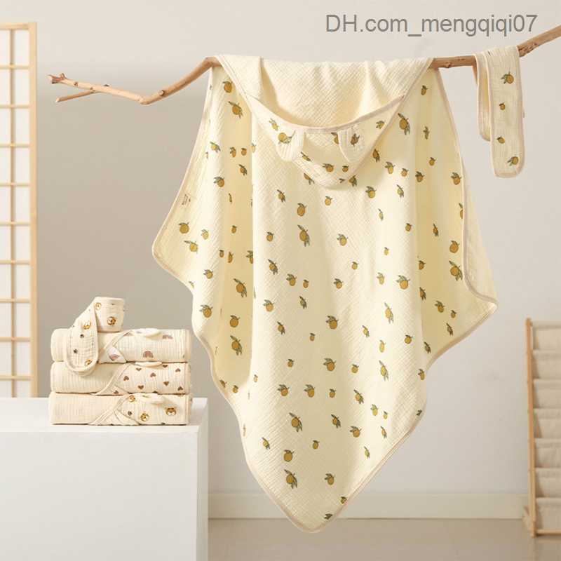 Towels Robes Soft cotton plain patterned hooded baby shower gel cartoon rainbow newborn shower gel packaging Unisex children's shower towel with 