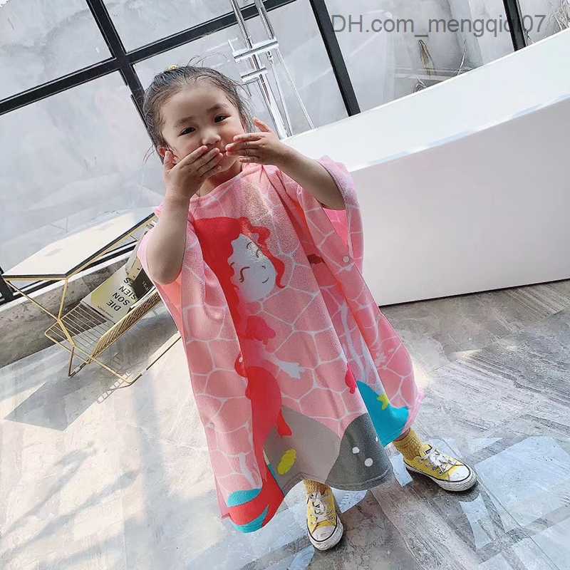 Towels Robes Summer Girls' Bath Towel Neonatal Hoodie Cartoon Robe Cartoon Cloak Shawl Baby Bath Towel Baby Bath Towel Z230819