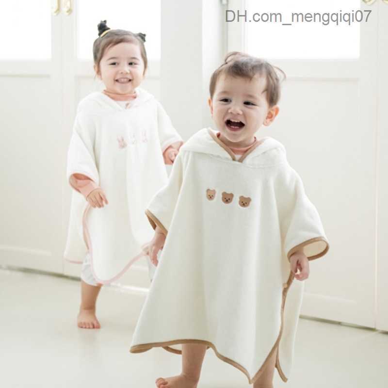 Towels Robes Cotton Beach Towel Hoodie Baby Shower Dew Coat Baby Shower Towel 0-1Y High Absorbent Shower Towel A2UB Z230819