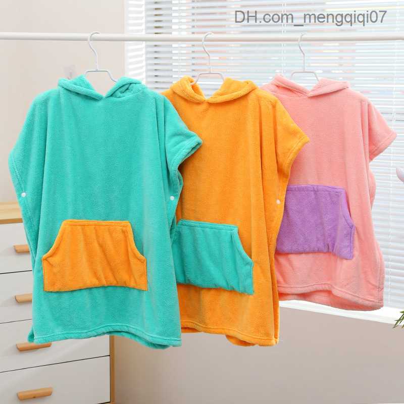 Towels Robes Children's bath towel hooded towel Dinosaur cute soft absorbent baby bath towel hooded cape bath towel 60x120cm Z230819
