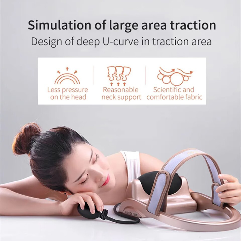 Other Massage Items Filled Air neck massager health care Cervical Tractor Pillow Traction Posture Pump Relax Vertebra Orthopedic Stretch massage 23081