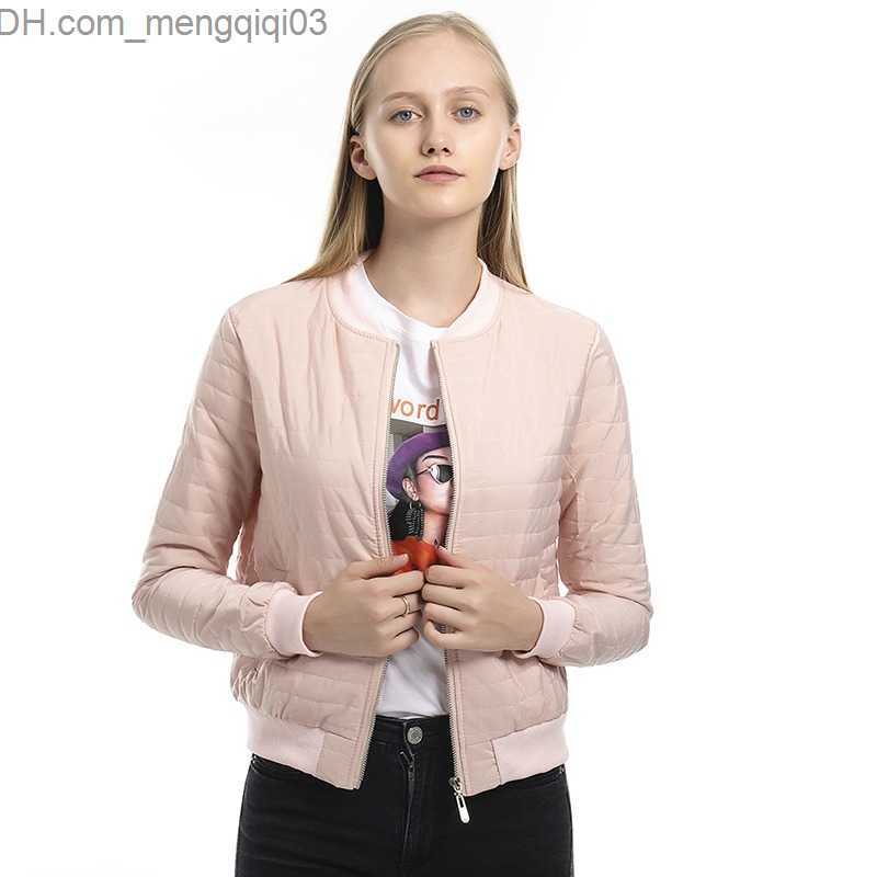 Women's Jackets Autumn Winter Leisure Fashion Female Jackets O-neck Zipper Stitching Quilted Bomber jacket 2021 Women Coats Short Z230818