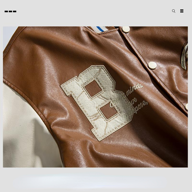 Mens Jackets American 90s Retro Leather Bomber Jacket Men Autumn Casual Trend Motorcycle Korean Baseball Uniform 230818
