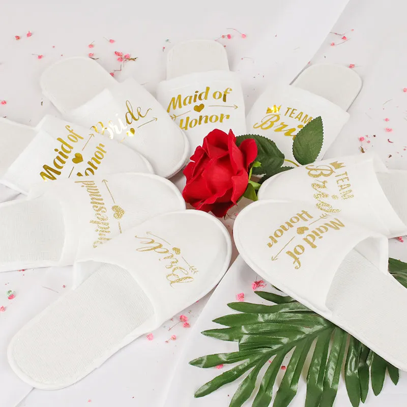 Wedding Party Gifts Personalized brides Bridesmaid slippers bridal shower party giftZZ