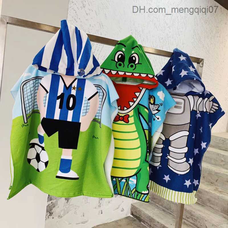 Towels Robes Children's towel poncho children's hood cute cartoon mermaid bathroom children's surfing pool robe baby girl boy soft swim