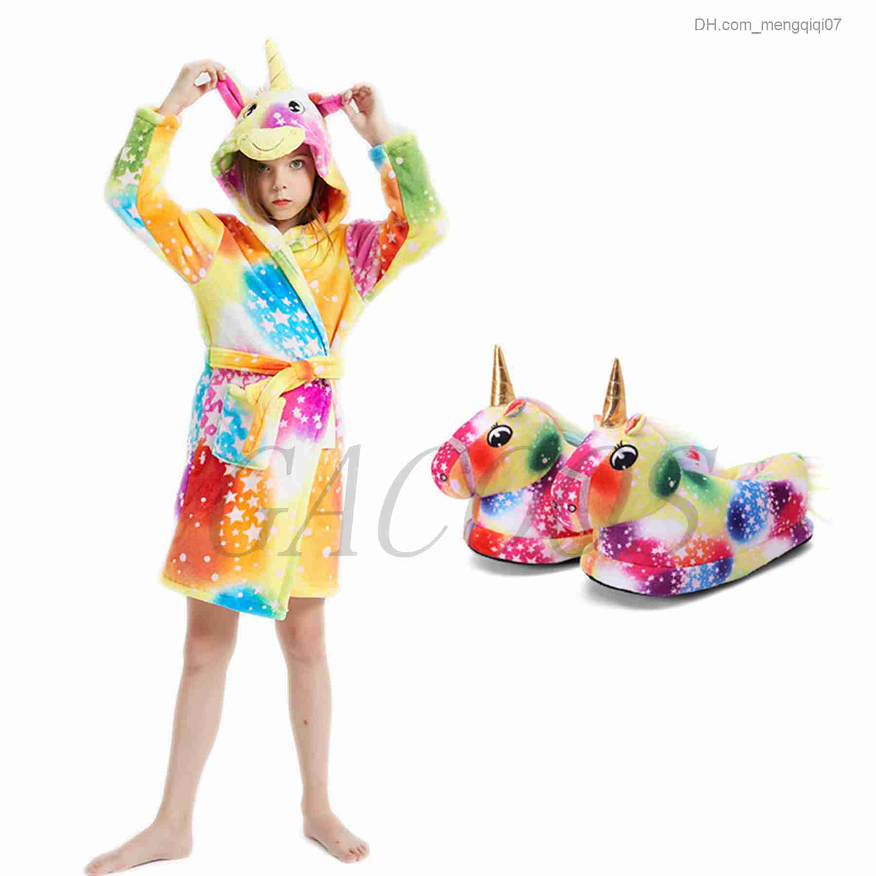 Towels Robes Boys and girls flannel unicorn bathroom children's hoodie children's animal towel baby pajamas unicorn children's dress Z2