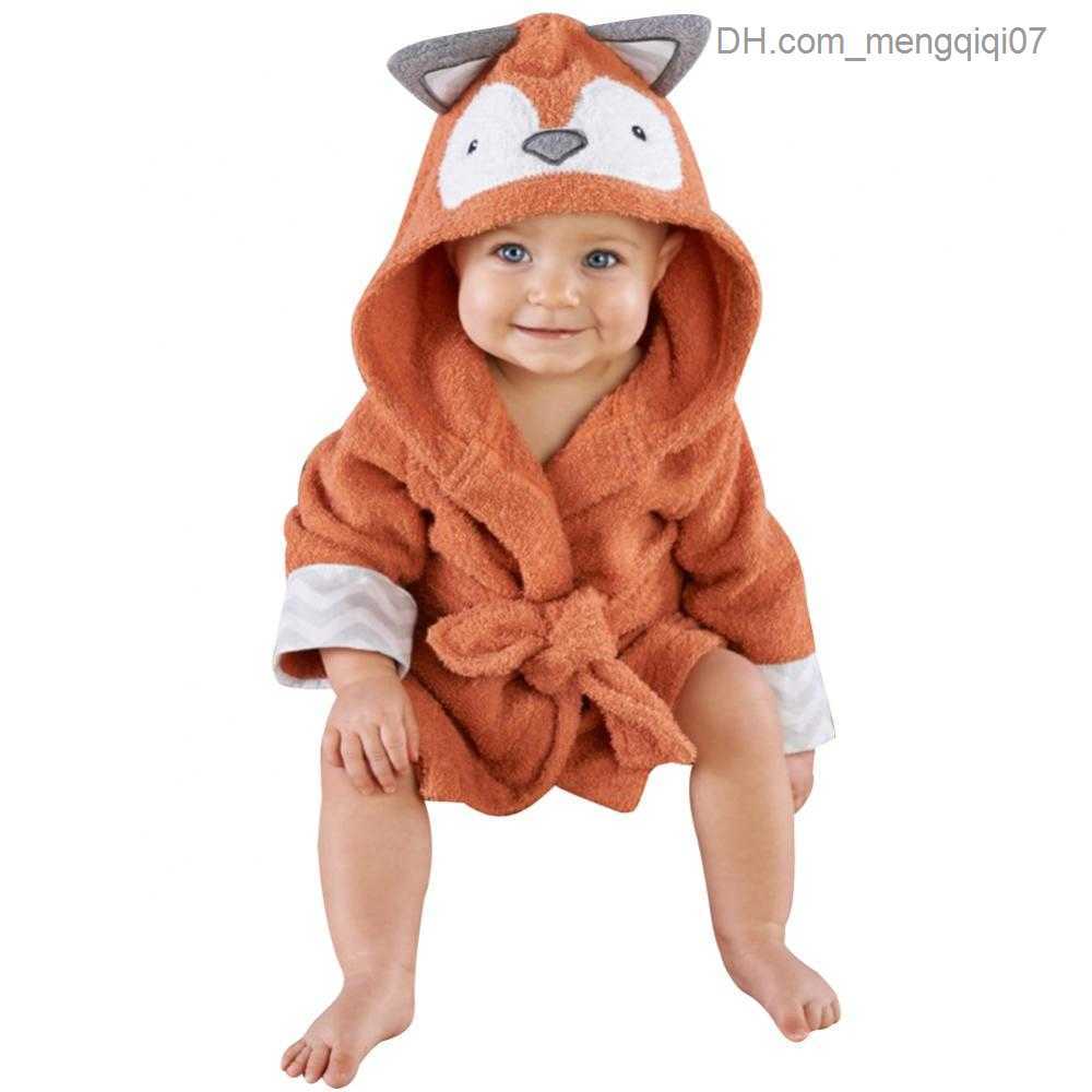 Towels Robes Cute Baby Girl Cartoon Hoodie Baby Bath Towel Cute Winter Baby Clothing Pajamas Z230819