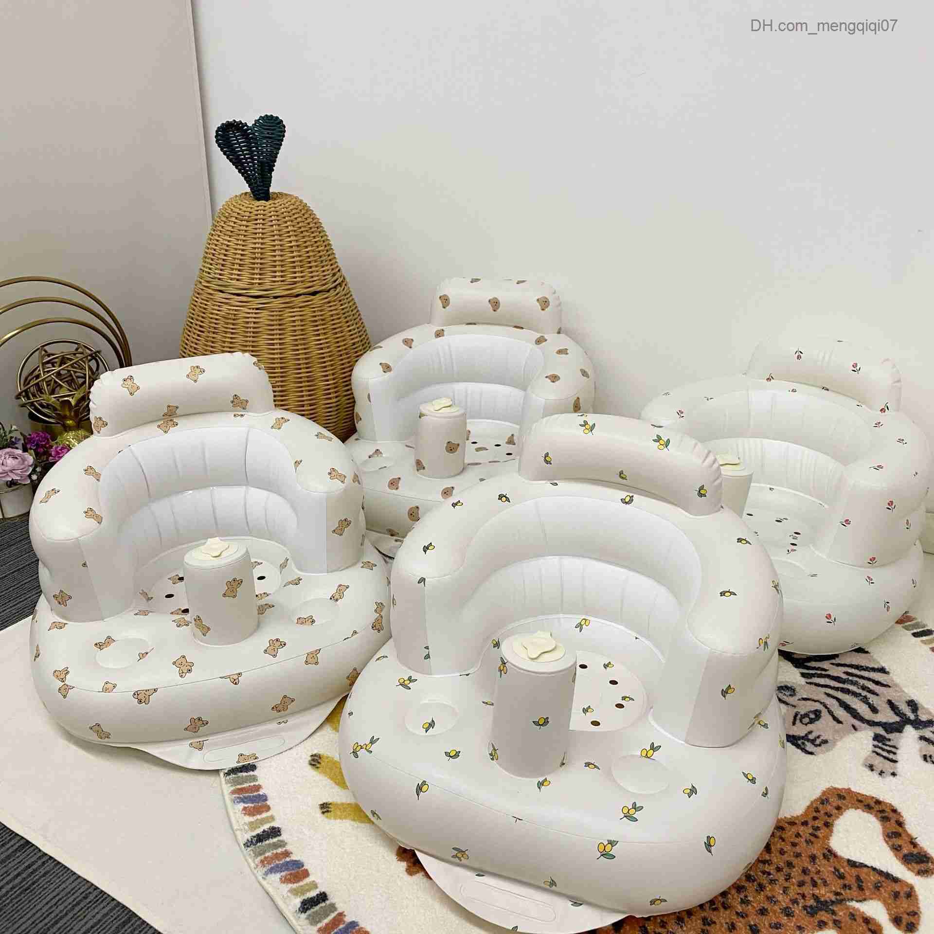 Bathing Tubs Seats Baby inflatable PVC sofa chair cartoon bear flower portable bathtub swimming pool children's seat travel amusement pool toys Z