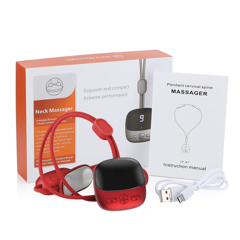 Other Massage Items TENS Electric Neck Massager EMS Micro-current Cervical Spine Massage Device Dredge Spine Pain Relief Health Care Tools 3 Color 230