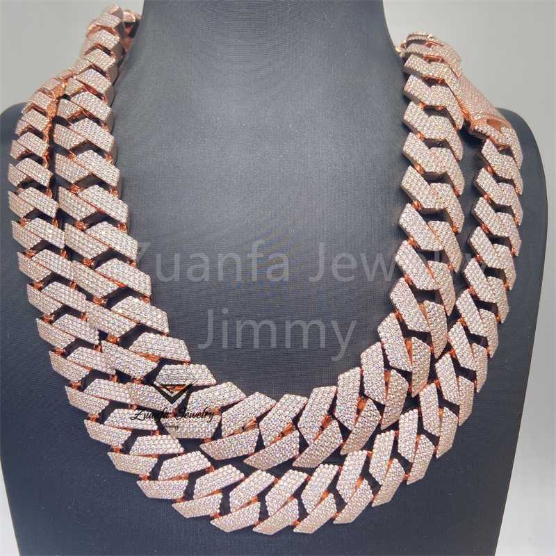 necklace moissanite chain Ready to Ship 18mm 4row Vvs1 Moissanite Gra Certififcates Customized Name Lock Iced Out Miami Cuban Link