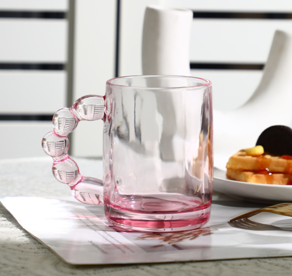 The latest 11.2oz Creative Handle Glass Coffee mug Cup, many styles of style selection, support customization of any logo