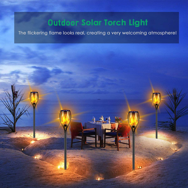 Shopping 96 LED Outdoor Solar Torch Lights Waterproof Garden Patio Flickering Dancing Flame Lamp