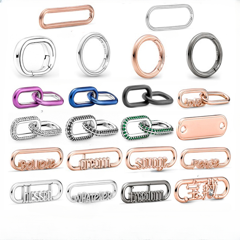 925 Sterling Silver New ME Series Dual -Circle K Buttons Small Accessories Small Accessories DIY Jewelry Accessories Free Delivery