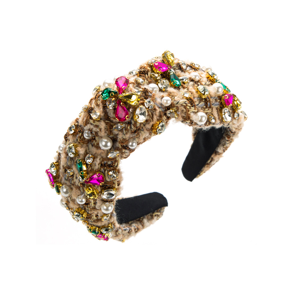 iced out Bohemian Headband High Classic Hair Hoop Wide Edge Head Bands For FG53