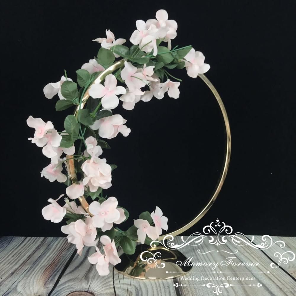 Wedding Props Christmas Party Decoration Wrought Iron hoop Circle Round Ring Arch Backdrop Stand Flower Arrangement ShelfZZ
