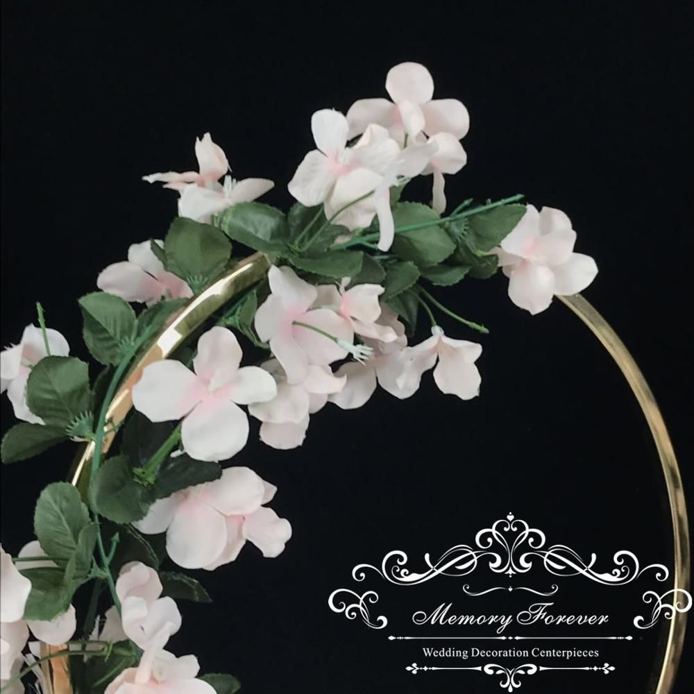 Wedding Props Christmas Party Decoration Wrought Iron hoop Circle Round Ring Arch Backdrop Stand Flower Arrangement ShelfZZ