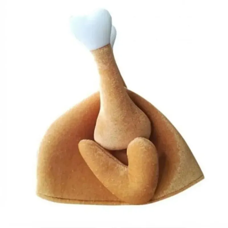 NEW Plush Roasted Turkey Hats Spooktacular Creations Decor Hat Cooked Chicken Bird Secret For Thangiving Costume Dress Up Party