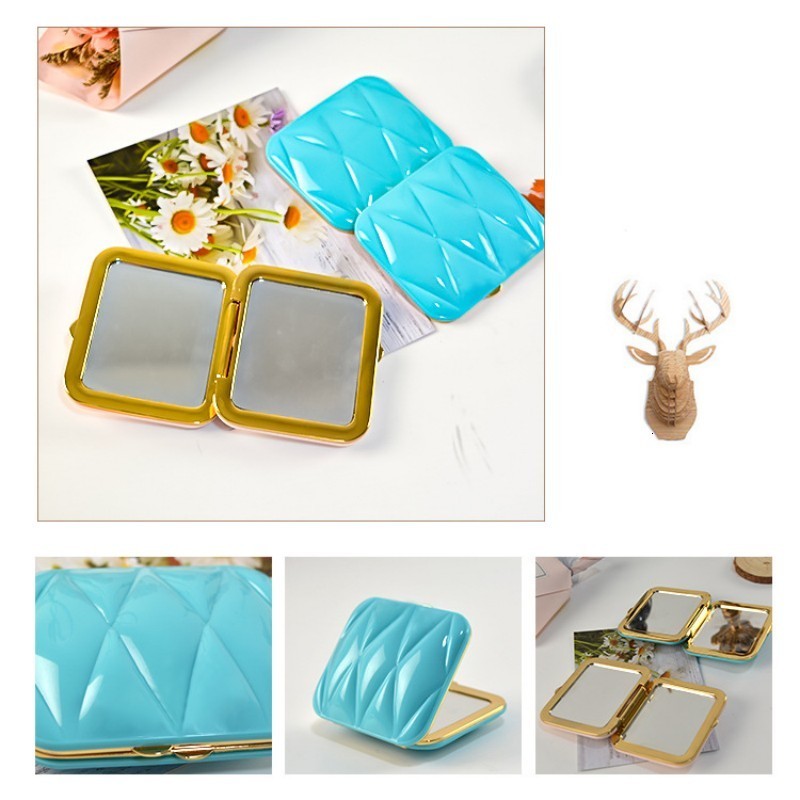 Compact Mirrors Portable LED Light Makeup Mirror Vanity Lights Compact Make Up Pocket Mirrors Vanity Cosmetic Hand Folding Led Mirror Lamp Gift 230818