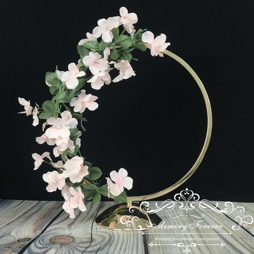 Wedding Props Christmas Party Decoration Wrought Iron hoop Circle Round Ring Arch Backdrop Stand Flower Arrangement ShelfZZ