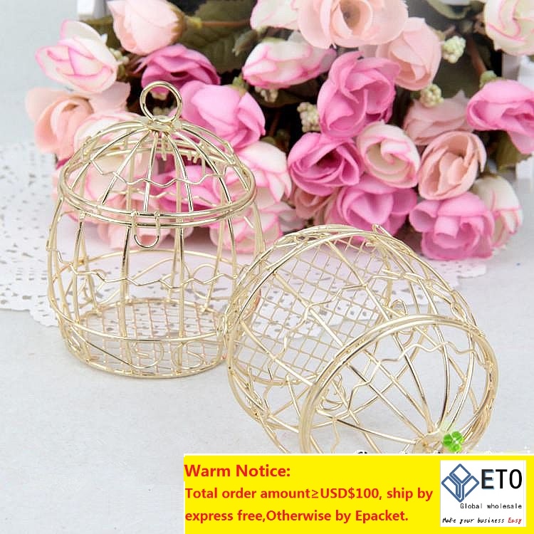 Wedding Favor Holders European Creative Gold Hollow Matel Candy Boxes Romantic Wrought Iron Birdcage Party SuppliesZZ