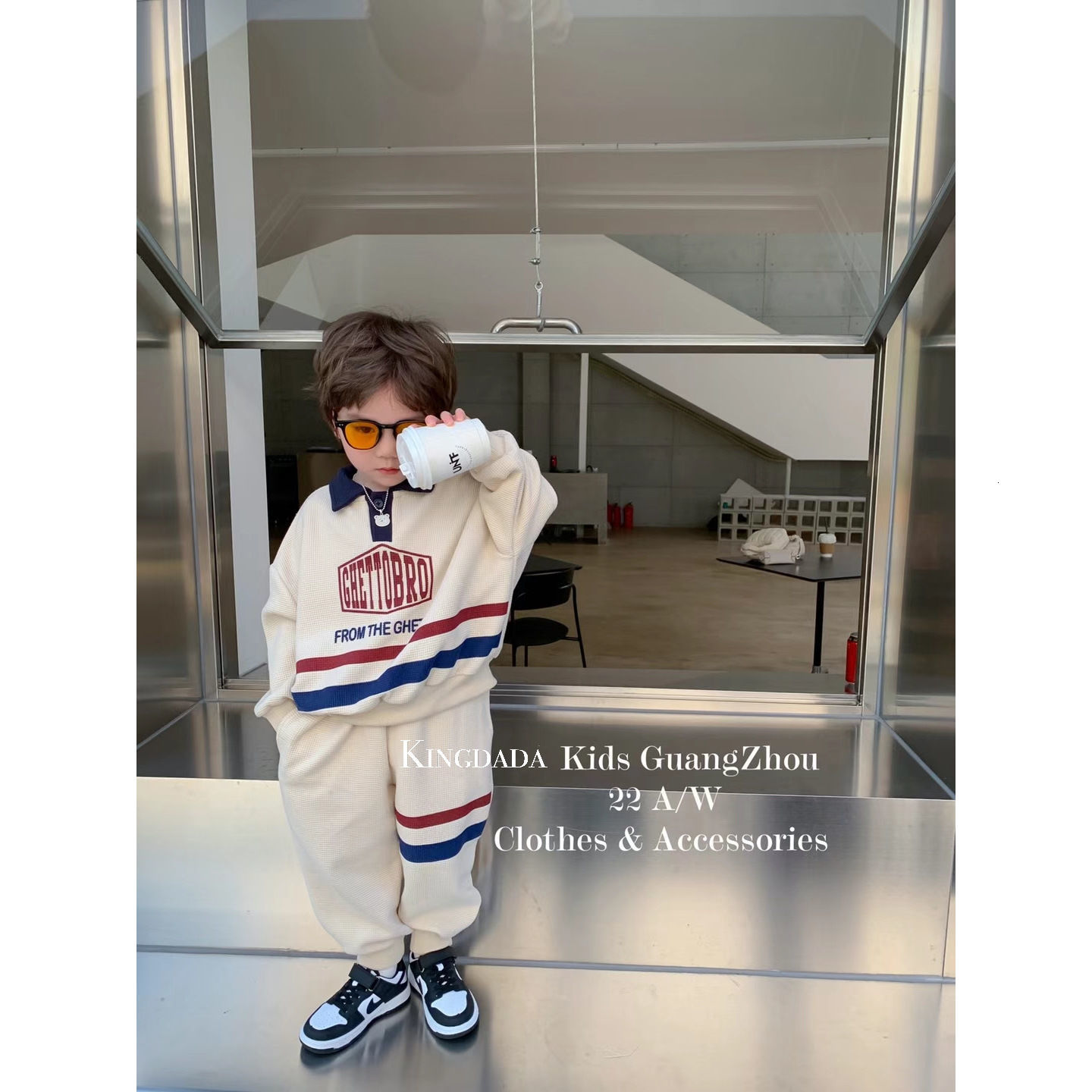 Clothing Sets Korean Kid Set Baby Boy Suit Spring Autumn Fashion Letter Print Baby Girls 2pcs Outfits Clothes Lapel Cotton Sweater Pant 230818