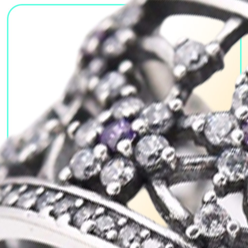 Compatible with jewelry ring silver Forget Me Not Purple Clear CZ rings 100% 925 sterling silver jewelry whole DIY For Women194D