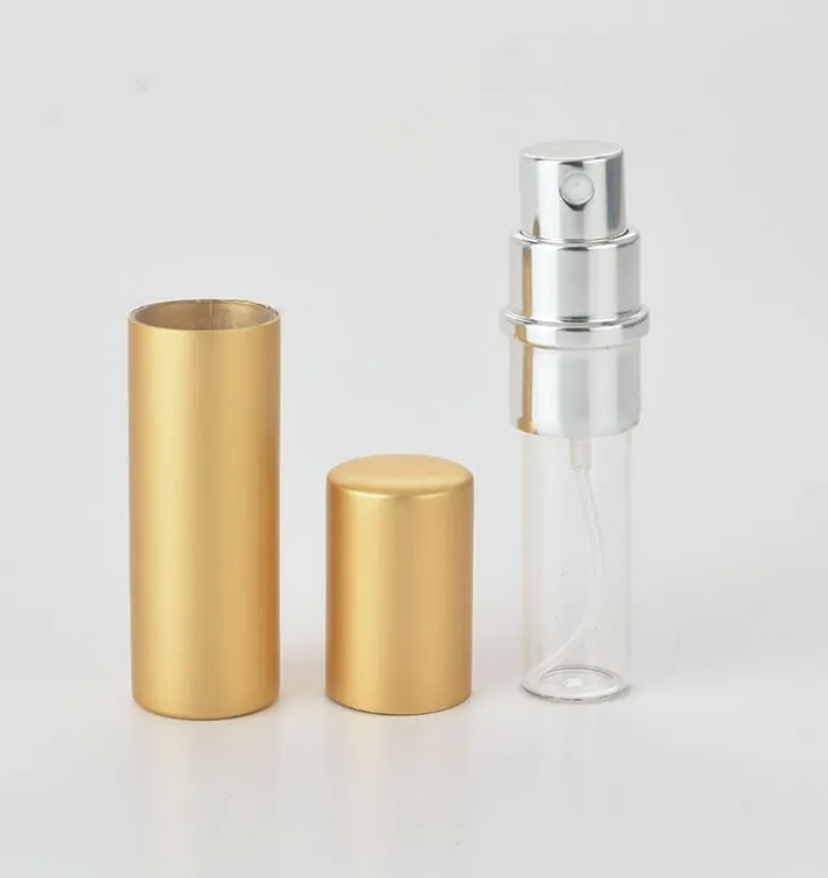 5ml Perfume Bottle Aluminium Anodized Compact Perfume Atomizer Fragrance Glass Scent-bottle Travel Makeup Spray Bottle C292