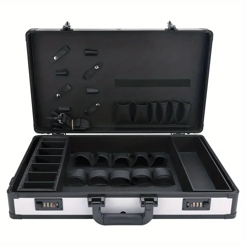 Hairdressing Tool Storage Box Shockproof Aluminum Carrying Case Hairdressing Tool Makeup Case Box Organizer