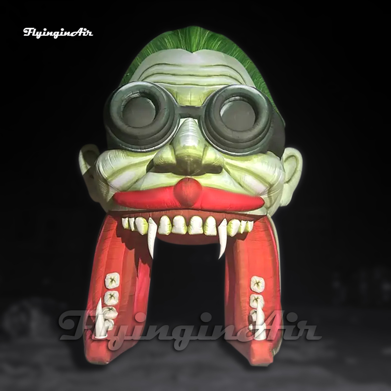 Scary Large Inflatable Vampire Dracula Head Tunnel 5m Halloween Cartoon Figure Model Air Blow Up Evil Demon Gate For Entrance Decoration