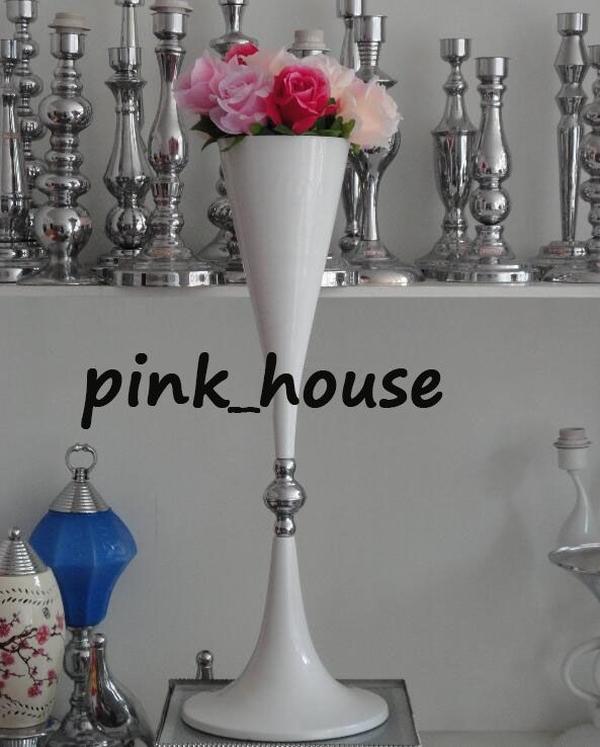 70cm 27 inches tall White Silver Wedding Flower vase Bling Table Centerpiece Sparkling Wedding Decoration Banquet Road Lead DecorZZ