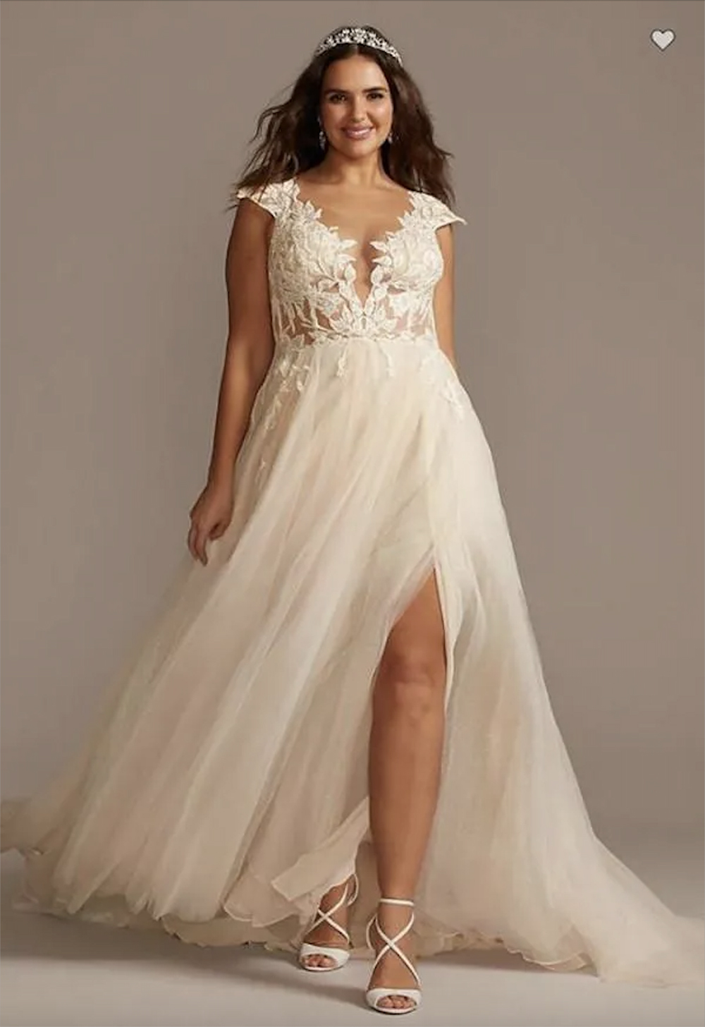 New Year's Cap Sleeve Lace Appliqued Plus Size Wedding Dresses 2023 Sexy High Slit Sweep Train Country Boho Beach Bridal Dress 0431