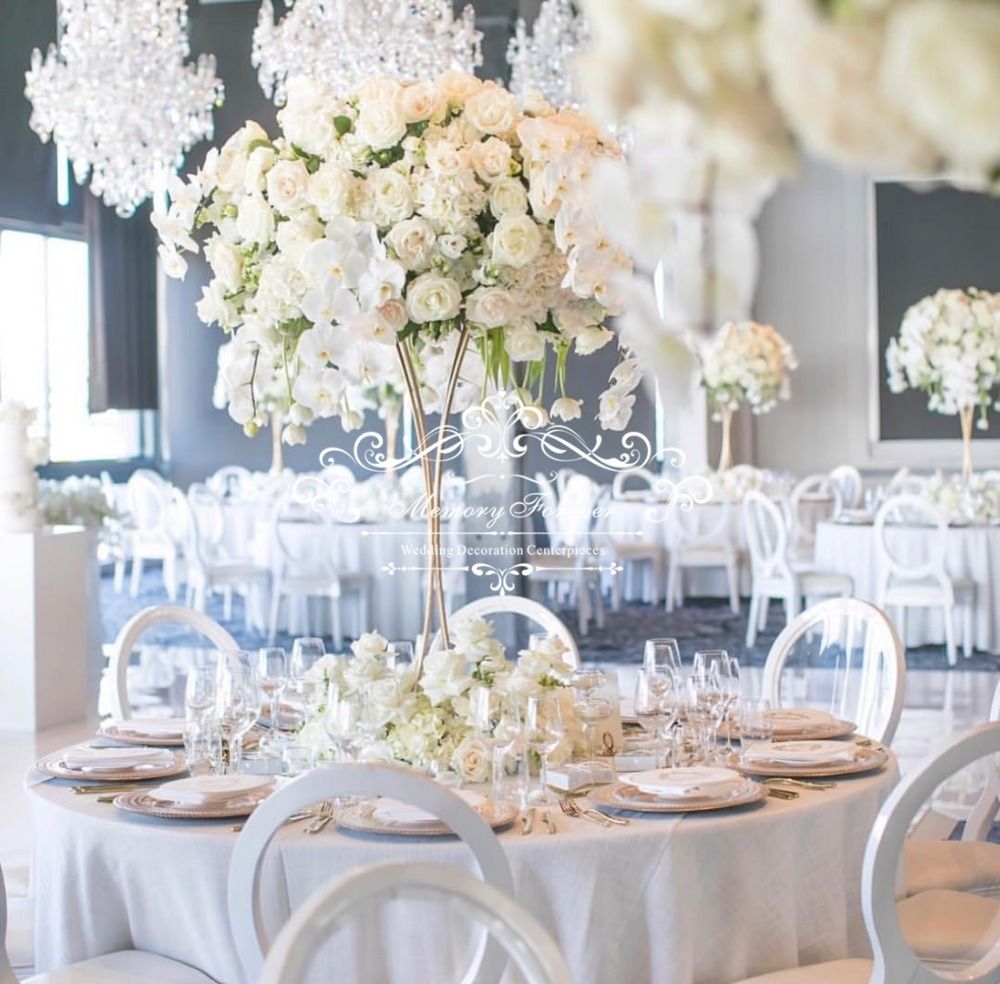 High Quality Latest Tall Center Pieces Wedding Table Centerpieces Decoration Flower Stand Decorative Gold Vases for MarriageZZ