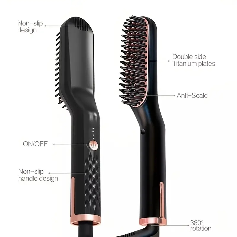 Heated Beard Straightener for Men - Smooth and Shiny Beard in Minutes - Perfect Gift for Grooming Enthusiasts