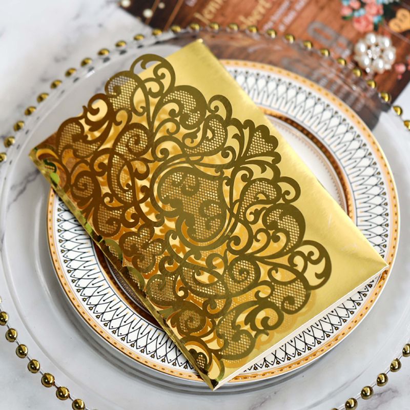 Wedding Invitation Cards Laser Hollow Out Bride And Bridegroom Reflective Gold Invitations For Wedding Engagement By DHL Hot SellingZZ