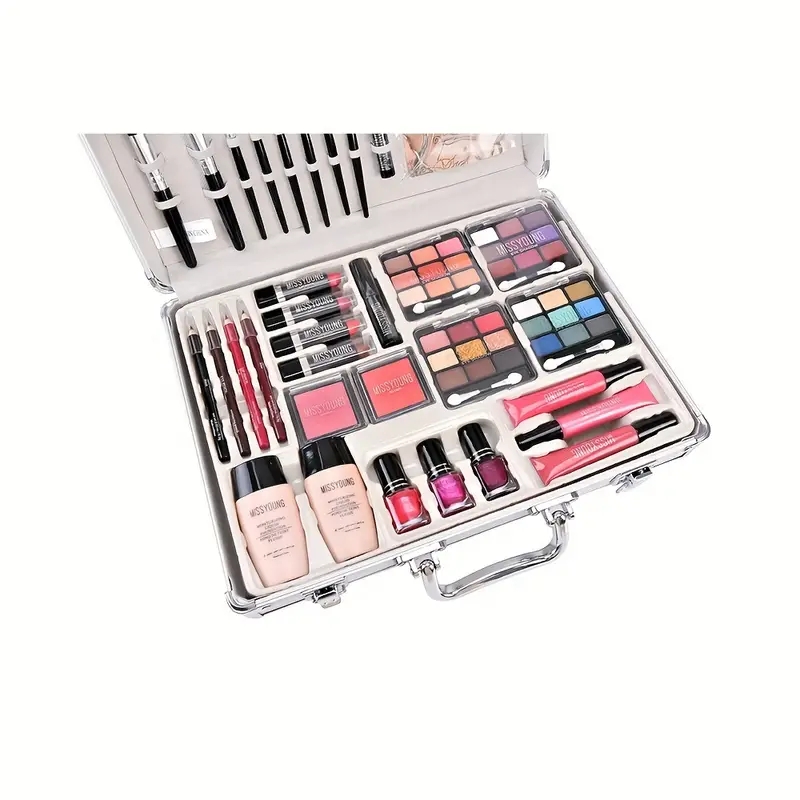 Matte Shimmer Eyeshadow and Concealer Set with Lipstick and Makeup Brush - Perfect Mother's Day Gift for Mom
