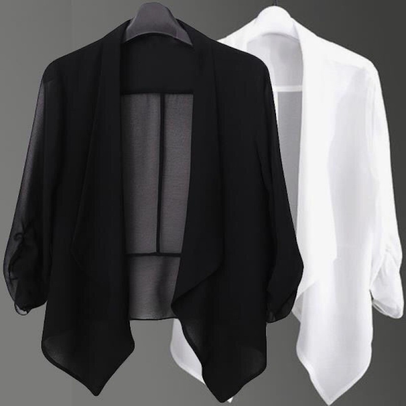 Women's Jackets M5XL 2023 Spring Summer Plus Size Chiffon Cardigan Thin Short Small Coat Shawl Sunscreen Jacket Drop 230817