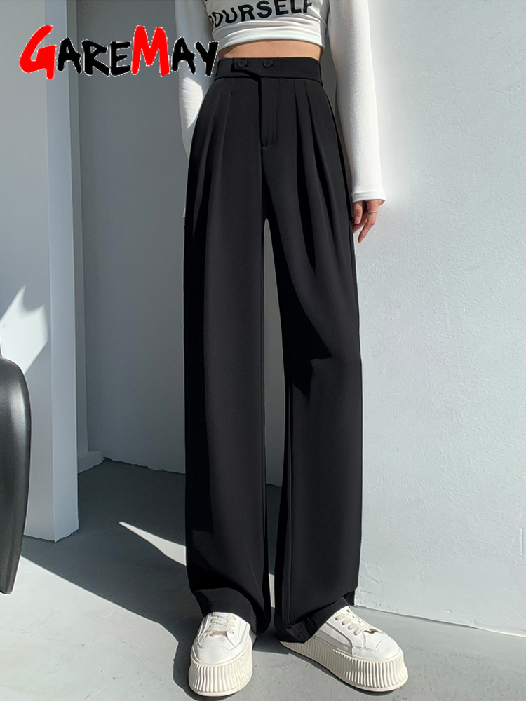 Womens Pants Capris Woman Pant Suits Korean Style Elegant Straight Summer Women Casual Outfits Classic White Wide High Waist 230818