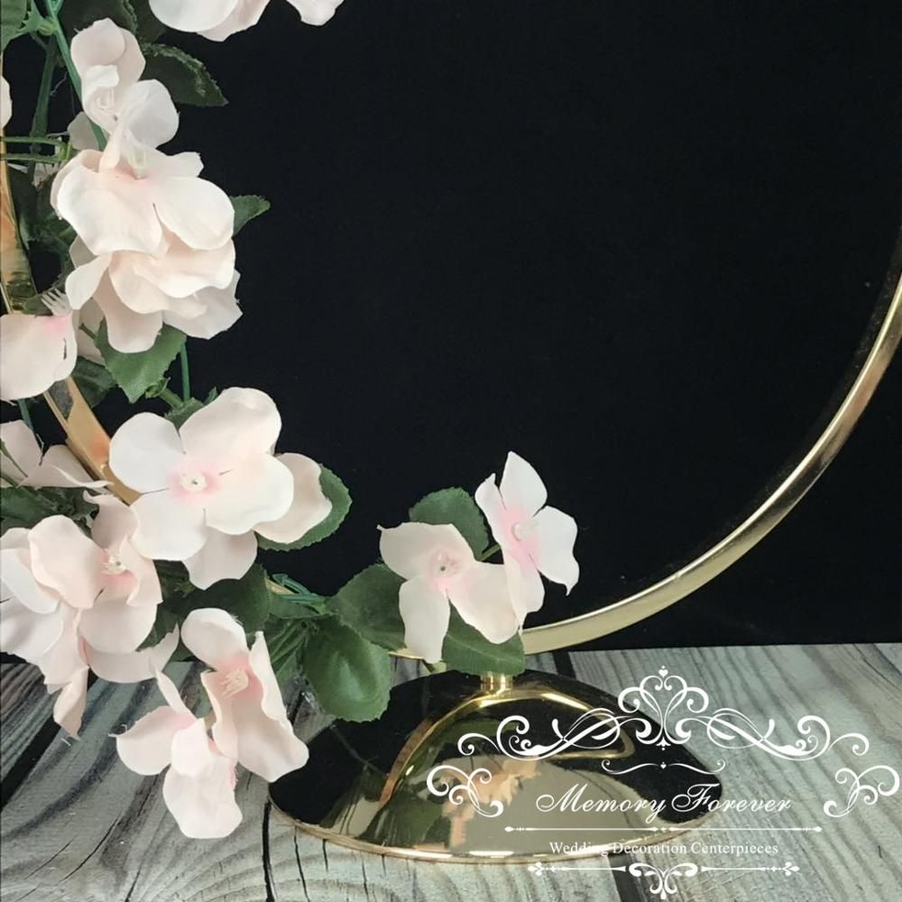 Wedding Props Christmas Party Decoration Wrought Iron hoop Circle Round Ring Arch Backdrop Stand Flower Arrangement ShelfZZ