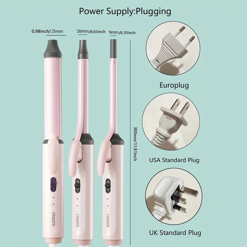 Professional Electric Curling Iron Rod for Home and Salon Use - Automatic Hair Curler with Heat Protection and Adjustable Temperature Control