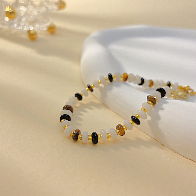 Colorful Natural Stone Tiger Eye Agate Beaded Strands Bracelet for Gift