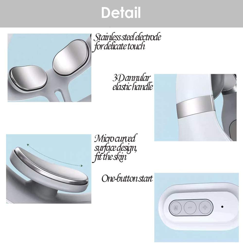 Other Massage Items Cordless Portable Electric Neck Cervical Pulse Massager Relaxation Compress Heads Muscle Pain Relief Health Care 230818