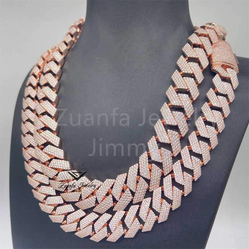 necklace moissanite chain Ready to Ship 18mm 4row Vvs1 Moissanite Gra Certififcates Customized Name Lock Iced Out Miami Cuban Link