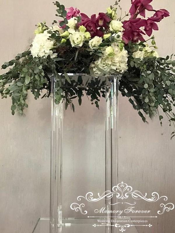 New style tall Wedding acrylic crystal Table Centerpiece Wedding Columns Flower Stand for Table decoration floral ZZ