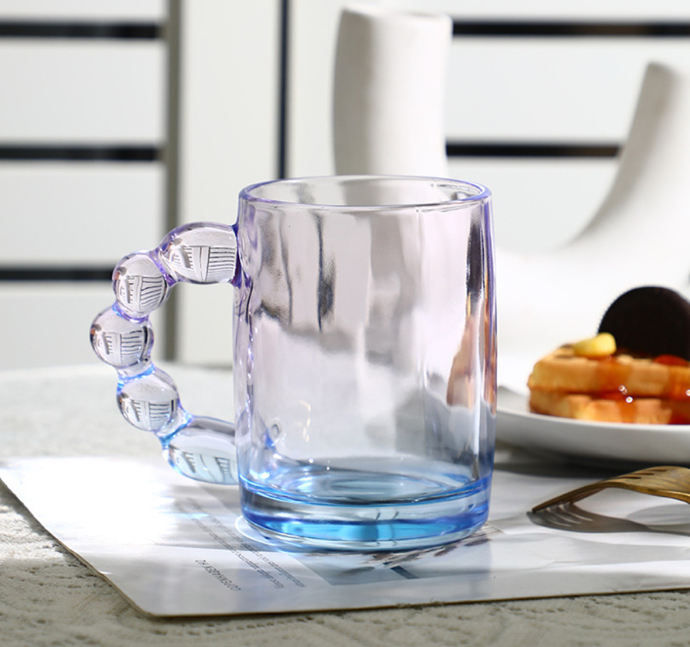 The latest 11.2oz Creative Handle Glass Coffee mug Cup, many styles of style selection, support customization of any logo