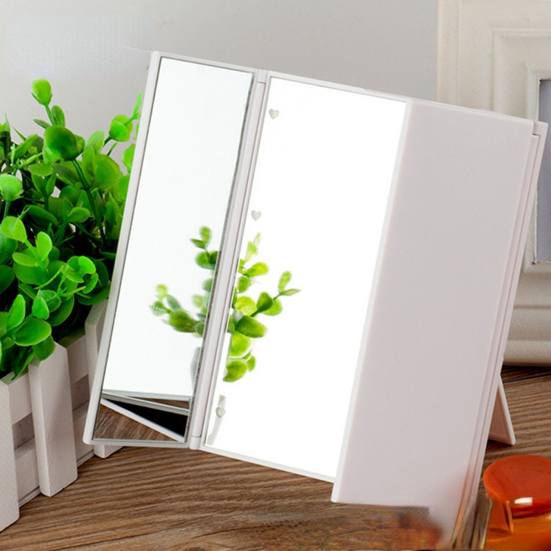 Compact Mirrors Portable LED Light Makeup Mirror Vanity Lights Compact Make Up Pocket Mirrors Vanity Cosmetic Hand Folding Led Mirror Lamp 230818