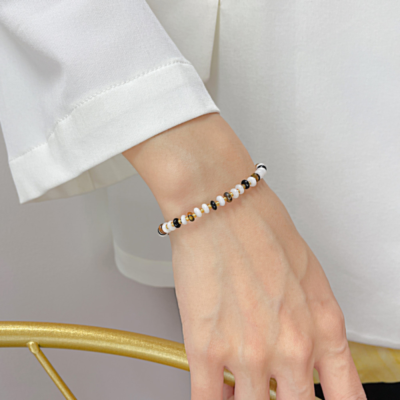 Colorful Natural Stone Tiger Eye Agate Beaded Strands Bracelet for Gift