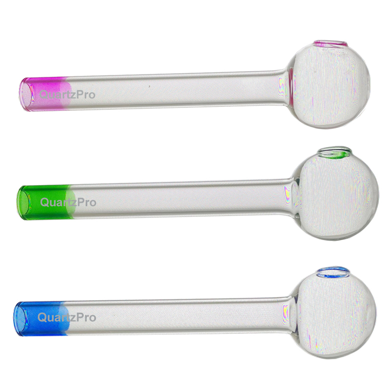 10cm Colored Tip Glass Oil Burner Smoking Pipe